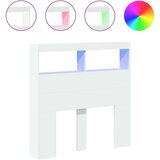 vidaXL Ormarić za uzglavlje s LED svjetlima bijeli 100 x 17 x 102 cm | shoptok.hr