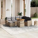 Maison Chic Seti vrtnega pohištva - Vrtna garnitura - Vrtni pohištvo set 8-delna z blazinami bež poli ratan, (21800501) | Shoptok.si