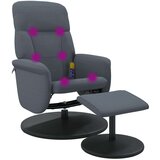  Masažni naslanjač z oporo za noge temno siv žamet | Shoptok.si