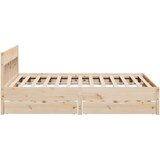 vidaXL Posteljni okvir brez vzmetnice 200x200 cm trdna borovina | Shoptok.si