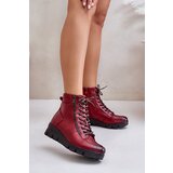 Boto PE2 Light Warm Women's Ankle Boots On Platform And Wedge Burgundy Savindria | Shoptok.si
