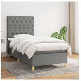  Kreveta s oprugama i madrac tamnosivi 80x200cm od tkanine | shoptok.hr