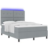 vidaXL box spring krevet sa madracem & LED svjetlom svijetlo siva 160x200 cm tkanina | shoptok.hr