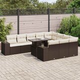  11-dijelni set vrtnih sofa od poliratana s jastucima smeđi | shoptok.hr