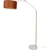 QAZQA Vloerlamp goud verstelbaar met kap oranje en gouden binnenkant 50cm - Editor | Shoptok.si