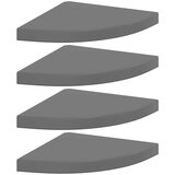  Plutajuće kutne police 4 kom sjajne sive 35 x 35 x 3,8 cm MDF | Eponuda.ba