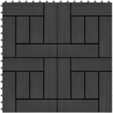 vidaXL Talne plošče 11 kosov WPC 30x30 cm 1 m² črne, (21143907)