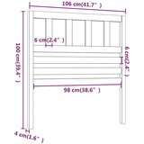  Uzglavlje za krevet sivo 106 x 4 x 100 cm od masivne borovine | Eponuda.com