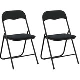  Sklopiva stolica 2 pcs Crna 48 x 44 x 78 cm Baršun - 2 | shoptok.hr