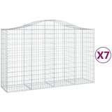 vidaXL Lučne gabionske košare 7 kom 200x50x120/140cm pocinčano željezo | shoptok.hr