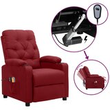  Električni masažni naslonjač od tkanine crvena boja vina | shoptok.hr