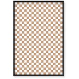  Slika - Checkerboard Pattern - Brown-White Grid with a Subtle Noise 60x90 U crnom drvenom okviru | shoptok.hr