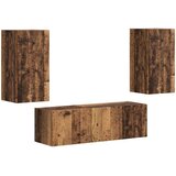  Set zidnog ormarića za TV 4 pcs Staro drvo Konstruirano drvo | Eponuda.com