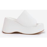 Boto Eco Leather Women's Slippers On Platform And Wedge White Kisoffi | Shoptok.si