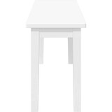 vidaXL Klupa 110 cm bijela puna drvena guma | shoptok.hr