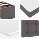 vidaXL Otomanski posteljni okvir z vzmetnico siv 120x200 cm um. usnje | Shoptok.si