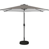 vidaXL Suncobran za vrt s LED svjetlima i postoljem 300 x 300 cm - Crno i bijelo 3 x 3 m | shoptok.hr