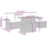  6-dijelni set vrtnih sofa s jastucima bež od poliratana | shoptok.hr