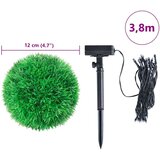 vidaXL Umetni pušpani okrogli z LED lučmi 4 kosi zelene 12 cm | Shoptok.si