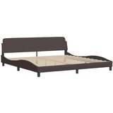  Krevet s madracem Dover tamnosmeđi 200x200 cm od tkanine | shoptok.hr