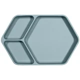 plavi silikonski dječji tanjur Squared, 25 x 16 cm