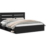 Okvir za krevet Crna 200 x 200 cm Čvrsto borovo drvo | shoptok.hr
