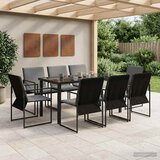  Vrtni set za objed 9 pcs Crna i antracit 160 x 80 x 73 cm | shoptok.hr