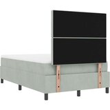 vidaXL Krevet s box springom s madracem i klupom svijetlosiv 120x200 cm baršun | shoptok.hr