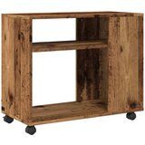  Bočni stolić s kotačima boja starog drva 70 x 35 x 60 cm drveni | shoptok.hr