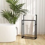 The Living Store Prostostoječe stojalo za brisače črno 48x24x78,5 cm železo - Stojalo Za Brisače, (21750991) | Shoptok.si