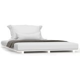 The Living Store Posteljni okvir bel 135x190 cm trdna borovina - Posteljni Okvir, (21528627) | Shoptok.si