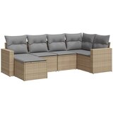  The Living Store Vrtna sedežna garnitura 6-delna z blazinami bež poli ratan - Vrtna Sedežna Garniture, (21460617) | Shoptok.si