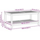  Bocni stol Prirodna nafta 110 x 55 x 45 cm Čvrsto drvo akacije | shoptok.hr