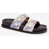 Boto Patterned Ladies Platform Slippers Blue Sorina | shoptok.hr