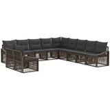  Sjedeća garnitura za vrt 11 kom. Siva poliratan 62 x 62 x 70 cm | shoptok.hr