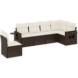  6-dijelni set vrtnih sofa od poliratana s jastucima smeđi | shoptok.hr