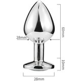 Sunfo metalni analni čep sa srcolikim crnim kamenom (srebrni) | shoptok.hr