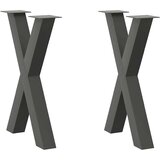 vidaXL Noge za jedilno mizo X-oblika 2 kosa antracit 50x(72-73) cm | Shoptok.si