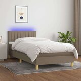 Box spring postelja z vzmetnico LED taupe 80x200 cm blago, (20900503) Cene