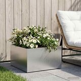  Vrtna saksija Srebrna 60 x 60 x 30 cm Nehrđajući čelik | shoptok.hr