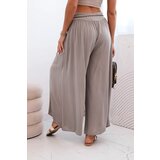 Kesi Włoski Women's wide-leg viscose trousers fango | Shoptok.si
