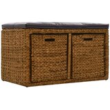  Klupa s 2 košare od morske trave 71 x 40 x 42 cm smeđa | Eponuda.com