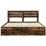  Okvir za krevet s uzglavljem Dimljeni hrast 180 x 200 cm | shoptok.hr