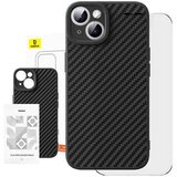 Baseus Ohišje Synthetic Fiber iPhone 15 Plus + kaljeno steklo Cene