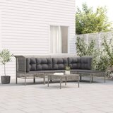 Maison Chic Seti vrtnega pohištva - Vrtna garnitura - Vrtni pohištvo set 6-delna z blazinami siv poli ratan, (21805685) | Shoptok.si