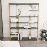 Woody Fashion Polica za knjige Jenny Anthracite Gold