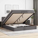  Otomanski krevet s madracima i LED sivi 180x200 cm umjetna koža | shoptok.hr