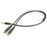 Gembird CCA-417M 2x 3.5 mm(slusalice i mikrofon) Metalni adapter na 1x 3.5mm(4 pin) cable, 0.2m crn kabal Cene