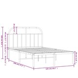  Metalni okvir za krevet s uzglavljem crni 120x190 cm | shoptok.hr