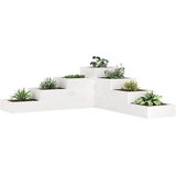  Vrtna sadilica s 4 razine 106x104,5x36 cm bijela od borovine | shoptok.hr